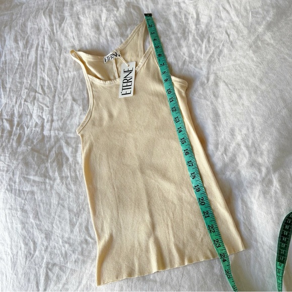 ETERNE Ribbed Cotton Tank Top Butter Yellow NWT NEW - Picture 7 of 7